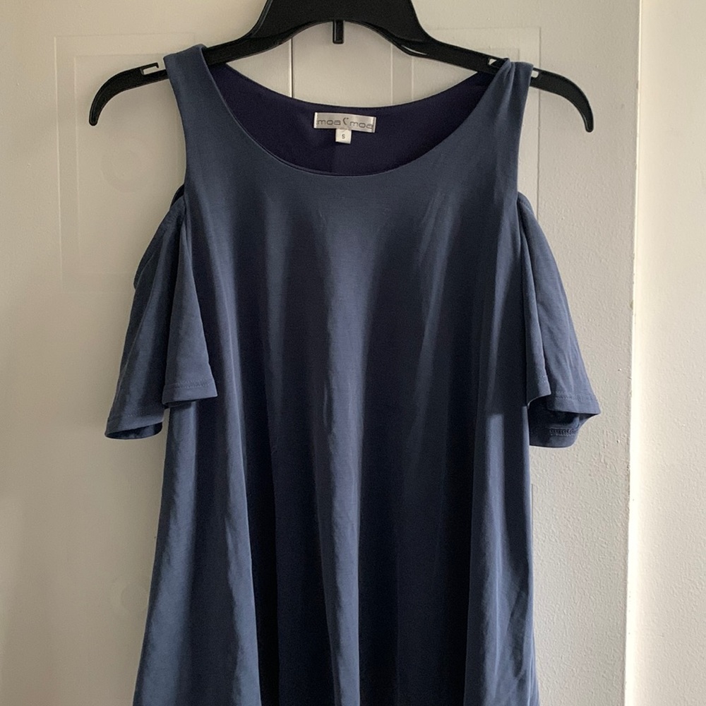 Blue Cold shoulder top